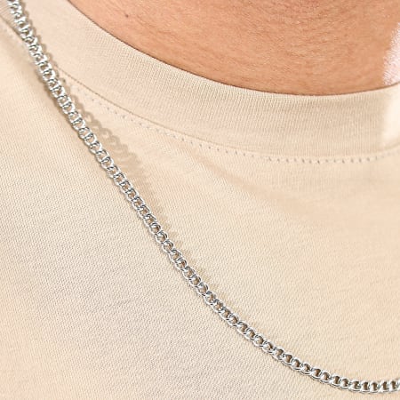 LBO - Collar de malla rizada de plata de 4 mm
