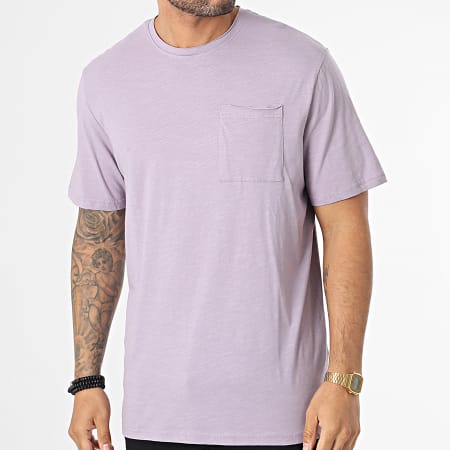 Only And Sons - Tee Shirt A Poche Roy Reg Violet Chiné