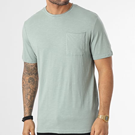 Only And Sons - Tee Shirt A Poche Roy Reg Vert Chiné