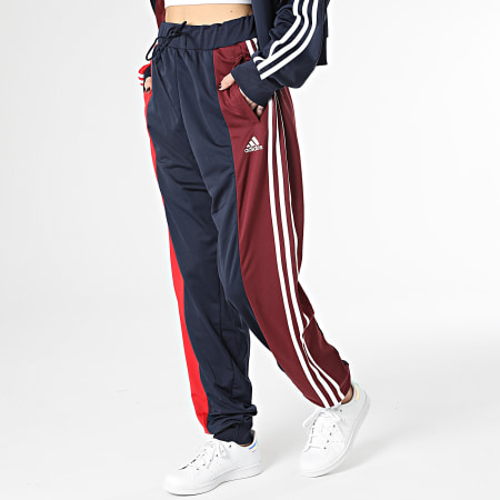 Adidas Sportswear - Tuta da ginnastica da donna IC0398 Blu navy Bordeaux