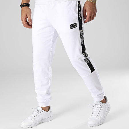 EA7 Emporio Armani - Pantalones de chándal con banda 3RPP58-PJ05Z Blanco