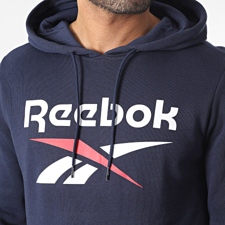 Reebok - Felpa con cappuccio Big Logo H54803 blu navy