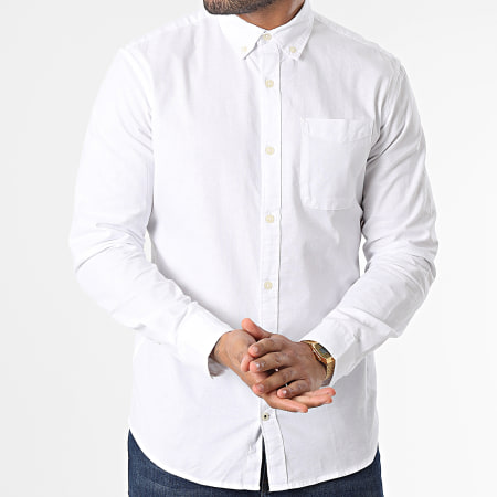Jack And Jones - Chemise Manches Longues Oxford 12182486 Blanc