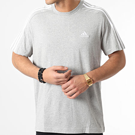 Adidas Sportswear - Maglietta a righe IC9337 Grigio erica