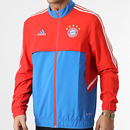 Adidas Sportswear - Veste Zippée A Bandes Bayern Munich HU1274 Rouge Bleu