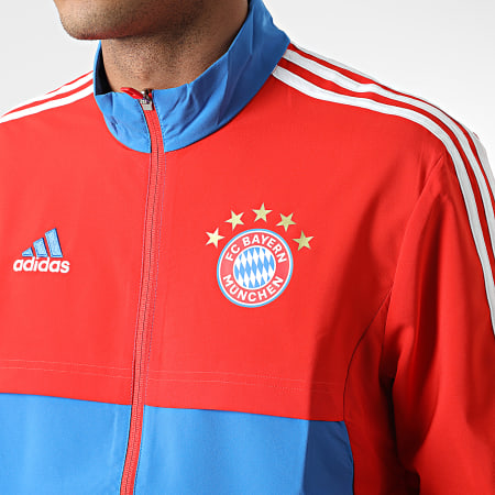 Adidas Sportswear - Bayern Monaco Giacca con zip a righe HU1274 Rosso Blu