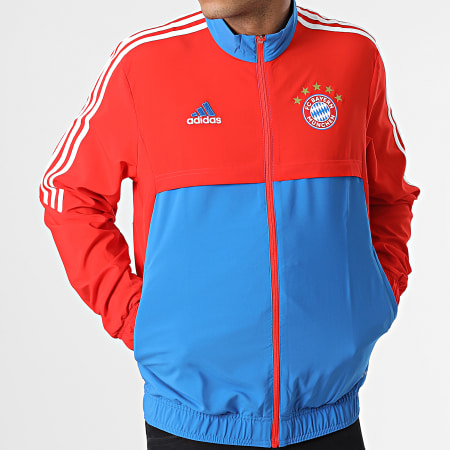 Adidas Sportswear - Veste Zippée A Bandes Bayern Munich HU1274 Rouge Bleu