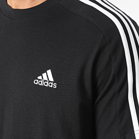 Adidas Sportswear - Maglietta a righe IC9334 Nero