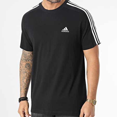 Adidas Sportswear - Maglietta a righe IC9334 Nero