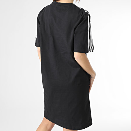 Adidas Sportswear - Robe Tee Shirt Femme A Bandes 3 Stripes HR4923 Noir