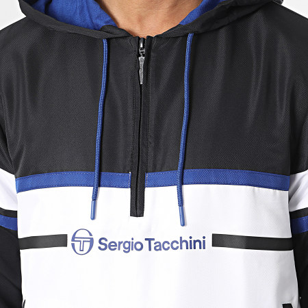 Sergio Tacchini - Veste Capuche Col Zippé Frannie 40132 Noir Blanc Bleu