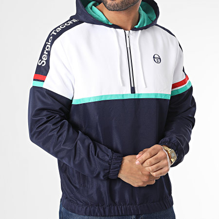 Sergio Tacchini - Jura Giacca con cappuccio e collo a zip 39970 Bianco Blu Navy