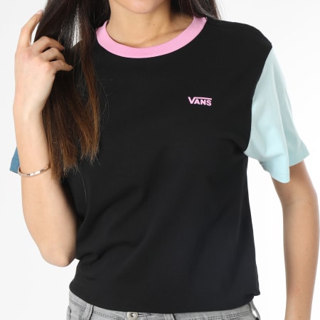 Vans - Camiseta de mujer Chest Colourblock Tee Negra