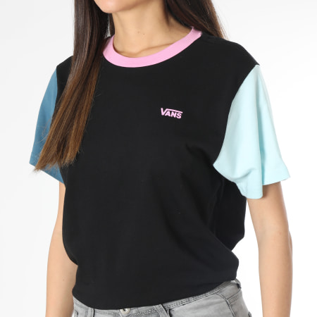 Vans - Camiseta de mujer Chest Colourblock Tee Negra