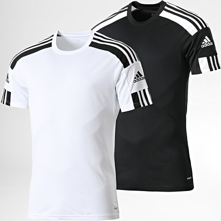Adidas Sportswear - Lot De 2 Tee Shirts A Bandes Squad GN5723 GN5720 Blanc Noir