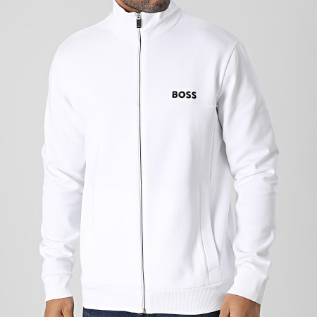 BOSS - Felpa con zip 50482899 Bianco
