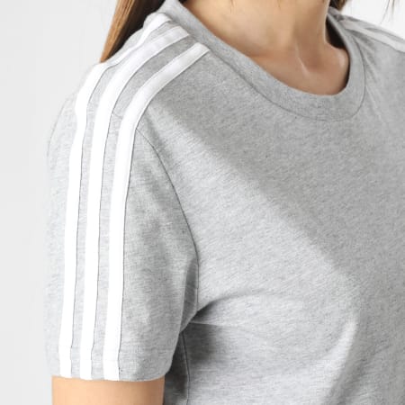 Adidas Performance - 3 Stripes GL0785 Camiseta de mujer gris jaspeado