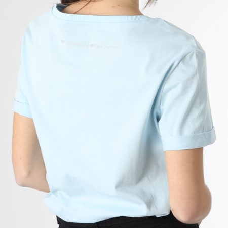 Guess - Camiseta mujer W3RI27-JA914 Azul claro Plata