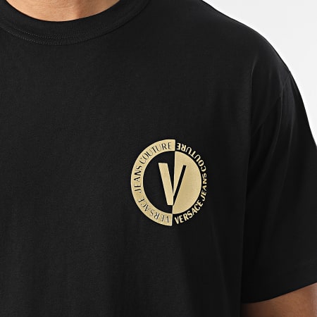 Versace Jeans Couture - Tee Shirt 74GAHT10 Noir Doré