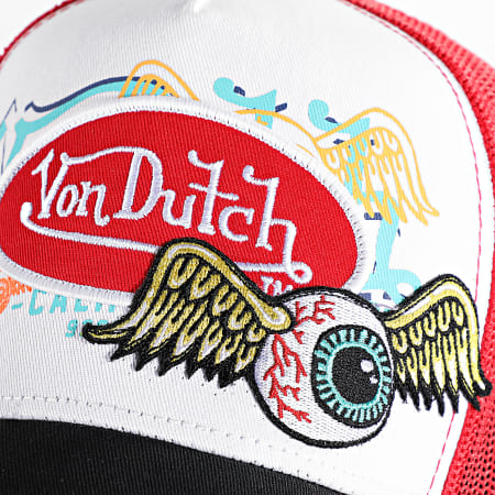 Von Dutch - Cappello Trucker Patch Bianco Rosso