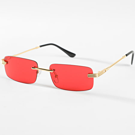 Frilivin - Gafas de sol rojo dorado