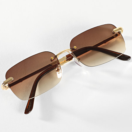 Frilivin - Gafas de sol degradadas marrón dorado