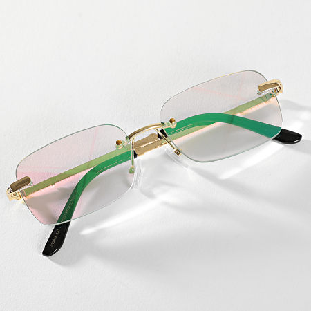 Frilivin - Gafas de sol de espejo verde dorado