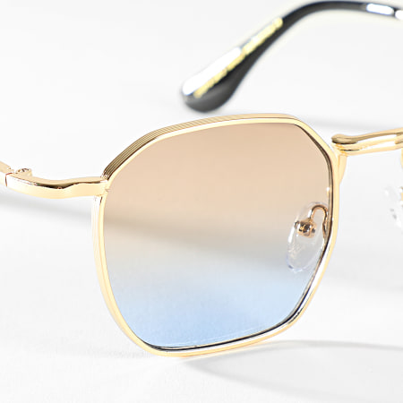 Vintage Rectangle Ovale Lunettes De Soleil Femmes Hommes Jaune Dégradé