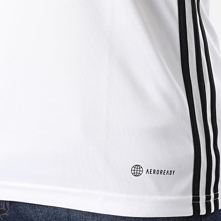 Adidas Performance - H44526 Camiseta de rayas blanca