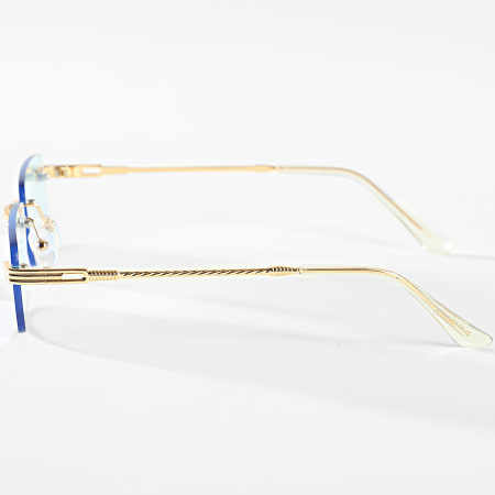 Frilivin - Occhiali da sole con specchio blu dorato