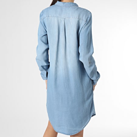 Vero Moda - Vestido de mujer de manga larga Jean Silla Lavado azul
