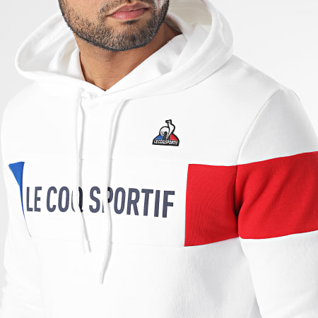 Le Coq Sportif - N1 Felpa con cappuccio tricolore 2310015 Bianco