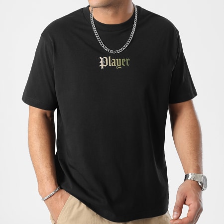 Luxury Lovers - Camiseta Oversize Large Player Gradient Caqui Beige Negro