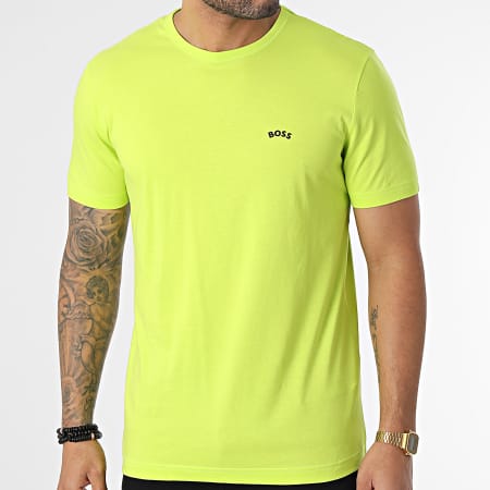 BOSS - Camiseta curvada 50469062 Verde anís