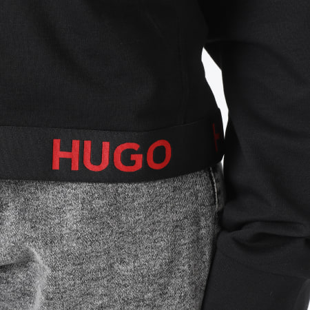 HUGO - Sudadera con capucha y cremallera para mujer 50490599 Negro