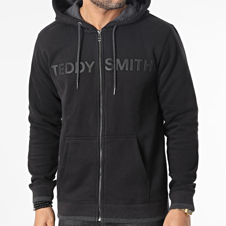 Teddy Smith - Giclass Felpa con cappuccio e zip 10913638D Grigio antracite