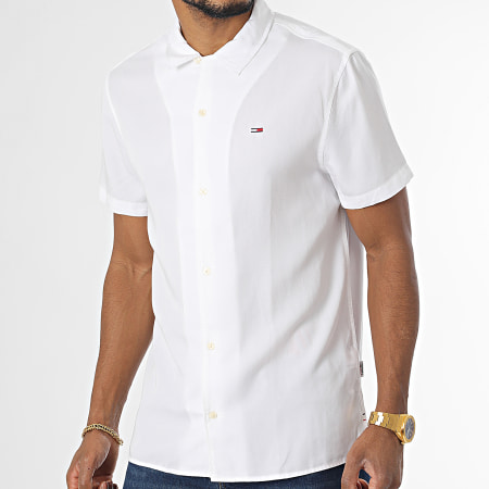 Tommy Jeans - Classic Solid Camp Camisa Manga Corta 5936 Blanco