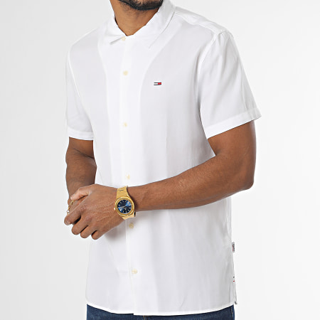 Tommy Jeans - Classic Solid Camp Camisa Manga Corta 5936 Blanco
