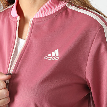 Adidas Sportswear - Tuta sportiva a 3 strisce da donna HR4910 Rosa Bordeaux