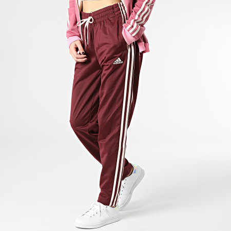 Adidas Sportswear - Tuta sportiva a 3 strisce da donna HR4910 Rosa Bordeaux