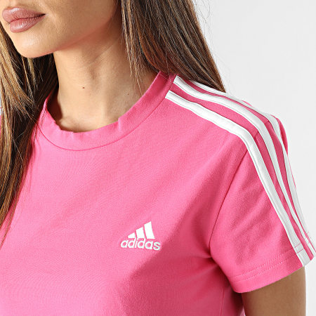 Adidas Sportswear - Robe Tee Shirt Femme 3 Stripes IC9884 Rose
