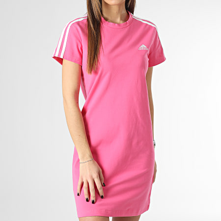 Adidas Sportswear - Robe Tee Shirt Femme 3 Stripes IC9884 Rose