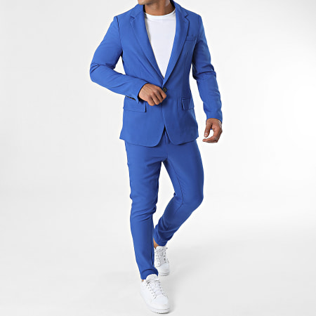Frilivin - Set giacca blazer e pantaloni chino blu royal