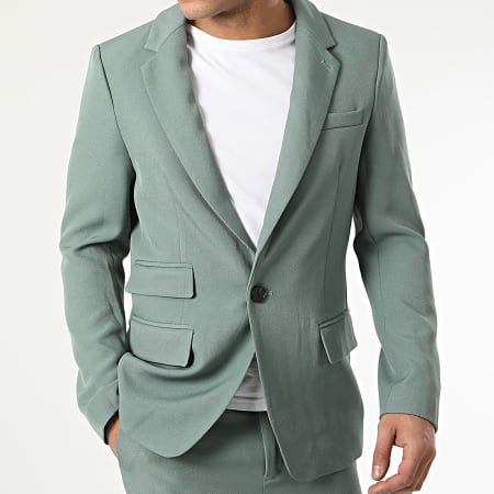 Frilivin - Conjunto de chaqueta blazer y pantalón chino FSX2121G Verde