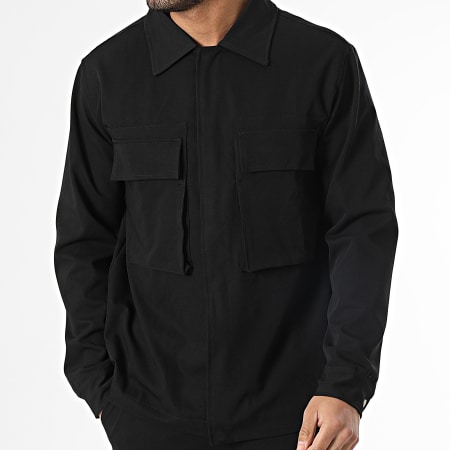 Frilivin - Conjunto de chaqueta y pantalón Cargo negro
