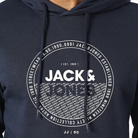 Jack And Jones - Sweat Capuche Ralf Bleu Marine