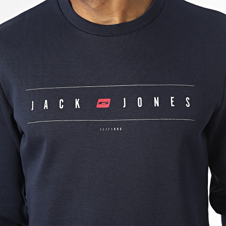 Jack And Jones - Felpa girocollo con bandiera blu navy