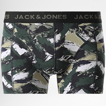 Jack And Jones - Lot De 3 Boxers Effect Noir Vert Kaki Gris