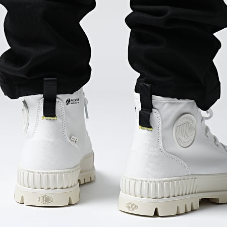 Palladium Pallashock Mid TTE Star White Boots - Stivali Alti Unisex In Nylon Riciclato E Gomma, Vegan