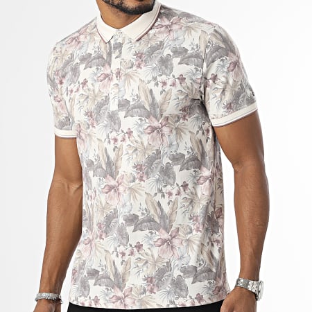 Teddy Smith - Polo Manches Courtes Floral Pasy 2 11315269D Beige